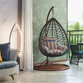 Patio Garden Round PE Rattan Egg Sanging Chaise